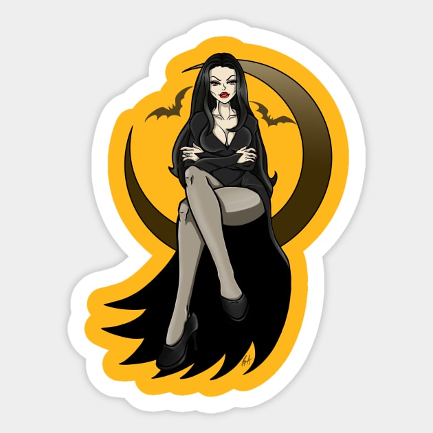 Morticia Addams Sticker by MauryAraya316